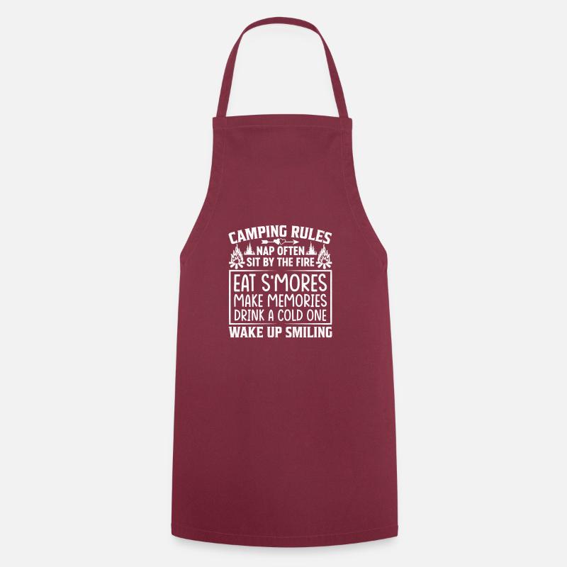 8 Camping rules - Cooking Apron - bordeaux