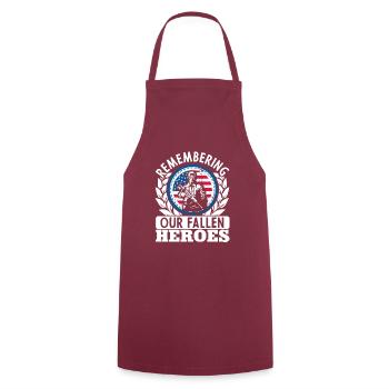 Memorial Day Commemoration of Our Fallen Heroes - Cooking Apron - bordeaux - Front - AI Model Male 185 dark (185cm)