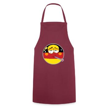 Deutschland kranker Emoticon mit Fieber Smilie - Kochschürze - Bordeaux - Vorne - AI Model Male 185 dark (185cm)