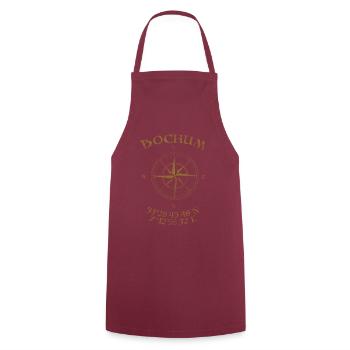 Kompass GPS Koordinaten Bochum - Kochschürze - Bordeaux - Vorne - AI Model Male 185 dark (185cm)