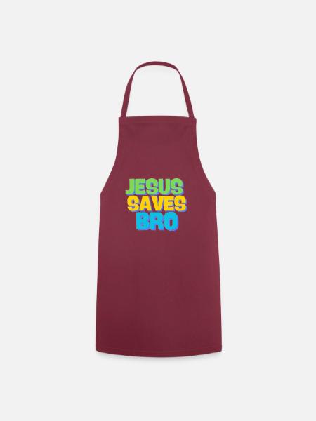 Jesus saves bro - Kochschürze - Bordeaux