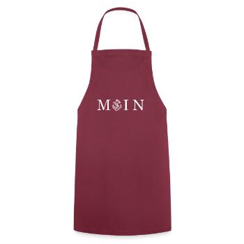 MOIN mit maritimen Anker, weiß - Kochschürze - Bordeaux - Vorne - AI Model Male 185 dark (185cm)