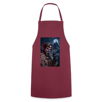 Unheimlicher Clown-Chirurg – Halloween-Horror - Kochschürze - Bordeaux - Vorne - AI Model Male 185 dark (185cm)