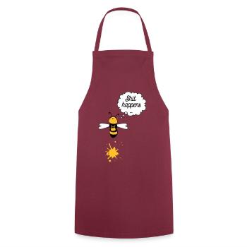 Shit happens bee - Cooking Apron - bordeaux - Front - AI Model Male 185 dark (185cm)