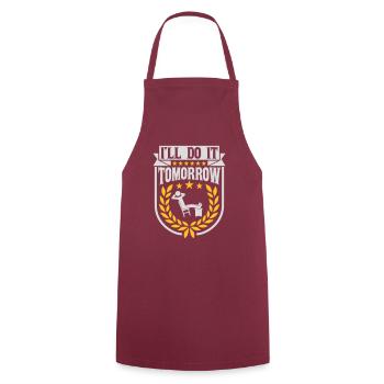 do it tomorrow quote - Cooking Apron - bordeaux - Front - AI Model Male 185 dark (185cm)