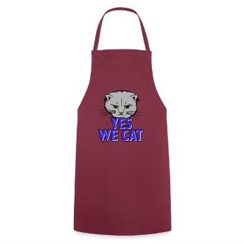 yes we cat - yes we can - Kochschürze - Bordeaux - Vorne - AI Model Male 185 dark (185cm)