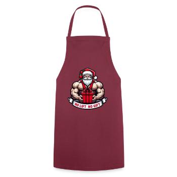 No lift no gift - Cooking Apron - bordeaux - Front - AI Model Male 185 dark (185cm)