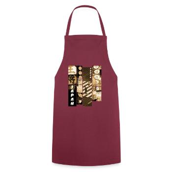 Aesthetic vaporwave. Japan 80s 90s Tokyo Vintage - Cooking Apron - bordeaux - Front - AI Model Male 185 dark (185cm)