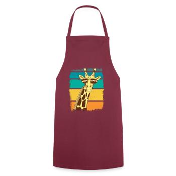 Vintage Giraffe Retro Giraffe Africa Animals Safari - Cooking Apron - bordeaux - Front - AI Model Male 185 dark (185cm)