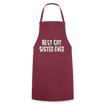 Best Cat Sister Ever. Best Cat Sister - Cooking Apron - bordeaux - Front - AI Model Male 185 dark (185cm)