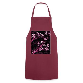 Vaporwave Esthétique Fleur de Cerisier Japon Japonais - Tablier de cuisine - bordeaux - Devant - AI Model Male 185 dark (185cm)