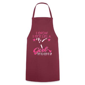 Karaté Taekwondo Filles Femmes Karaté Kick - Tablier de cuisine - bordeaux - Devant - AI Model Male 185 dark (185cm)