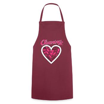 Femme de ménage Nettoyeuse - Tablier de cuisine - bordeaux - Devant - AI Model Male 185 dark (185cm)