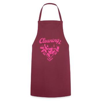 Femme de ménage Nettoyeuse - Tablier de cuisine - bordeaux - Devant - AI Model Male 185 dark (185cm)