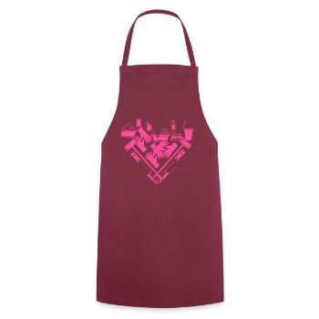 Femme de ménage Nettoyeuse - Tablier de cuisine - bordeaux - Devant - AI Model Male 185 dark (185cm)