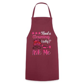Housekeeper Maid Cleaner - Cooking Apron - bordeaux - Front - AI Model Male 185 dark (185cm)