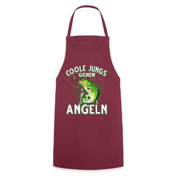 Coole Jungs Gehen Angeln Fischen Angler - Kochschürze - Bordeaux - Vorne - AI Model Male 185 dark (185cm)