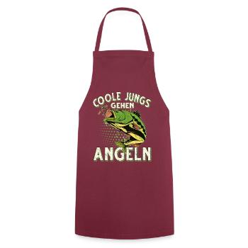 Coole Jungs Gehen Angeln Fischen Angler - Kochschürze - Bordeaux - Vorne - AI Model Male 185 dark (185cm)