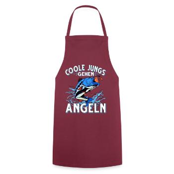 Coole Jungs Gehen Angeln Fischen Angler - Kochschürze - Bordeaux - Vorne - AI Model Male 185 dark (185cm)