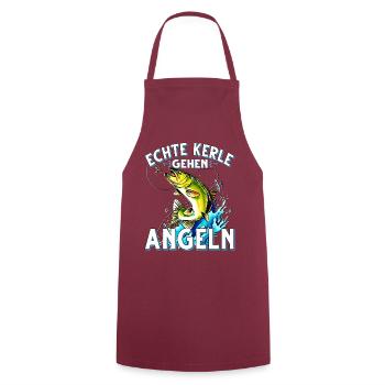 Echte Kerle Gehen Angeln Fischen Angler - Kochschürze - Bordeaux - Vorne - AI Model Male 185 dark (185cm)
