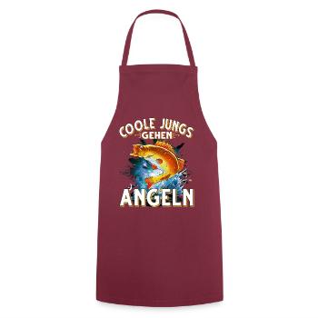 Coole Jungs Gehen Angeln Fischen Angler - Kochschürze - Bordeaux - Vorne - AI Model Male 185 dark (185cm)