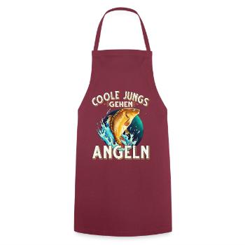Coole Jungs Gehen Angeln Fischen Angler - Kochschürze - Bordeaux - Vorne - AI Model Male 185 dark (185cm)