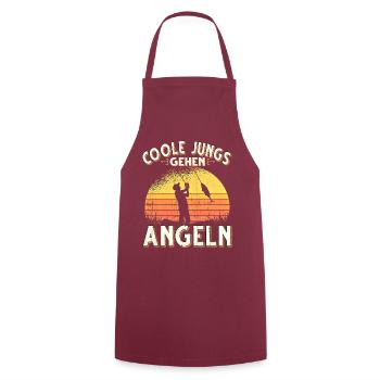 Coole Jungs Gehen Angeln Fischen Angler - Kochschürze - Bordeaux - Vorne - AI Model Male 185 dark (185cm)
