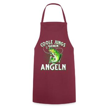 Coole Jungs Gehen Angeln Fischen Angler - Kochschürze - Bordeaux - Vorne - AI Model Male 185 dark (185cm)