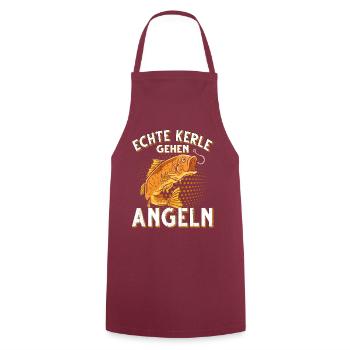 Echte Kerle Gehen Angeln Fischen Angler - Kochschürze - Bordeaux - Vorne - AI Model Male 185 dark (185cm)