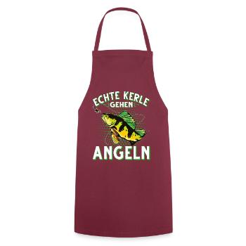 Echte Kerle Gehen Angeln Fischen Angler - Kochschürze - Bordeaux - Vorne - AI Model Male 185 dark (185cm)