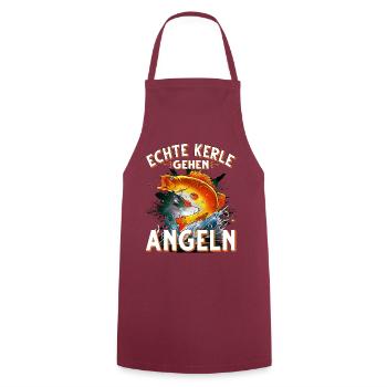 Echte Kerle Gehen Angeln Fischen Angler - Kochschürze - Bordeaux - Vorne - AI Model Male 185 dark (185cm)