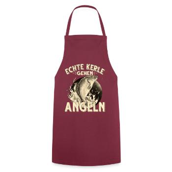 Echte Kerle Gehen Angeln Fischen Angler - Kochschürze - Bordeaux - Vorne - AI Model Male 185 dark (185cm)