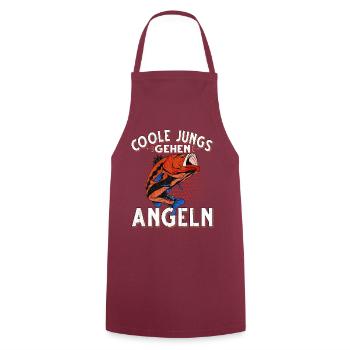 Coole Jungs Gehen Angeln Fischen Angler - Kochschürze - Bordeaux - Vorne - AI Model Male 185 dark (185cm)