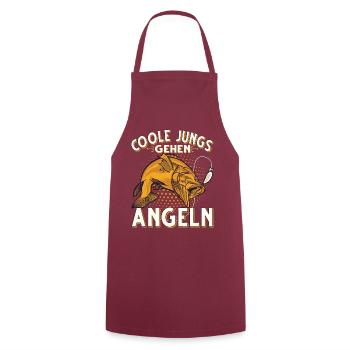 Coole Jungs Gehen Angeln Fischen Angler - Kochschürze - Bordeaux - Vorne - AI Model Male 185 dark (185cm)