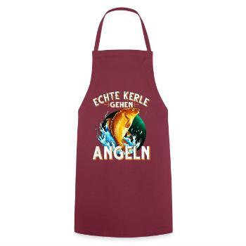 Echte Kerle Gehen Angeln Fischen Angler - Kochschürze - Bordeaux - Vorne - AI Model Male 185 dark (185cm)