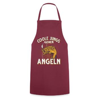 Coole Jungs Gehen Angeln Fischen Angler - Kochschürze - Bordeaux - Vorne - AI Model Male 185 dark (185cm)