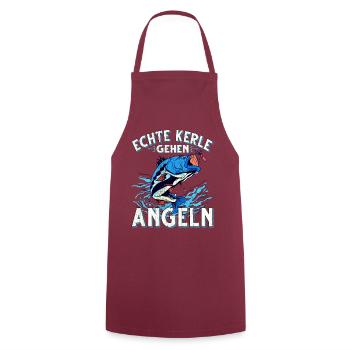 Echte Kerle Gehen Angeln Fischen Angler - Kochschürze - Bordeaux - Vorne - AI Model Male 185 dark (185cm)