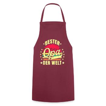 Bester Opa der Welt Geburtstag Opa Retro Bester - Kochschürze - Bordeaux - Vorne - AI Model Male 185 dark (185cm)