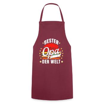 Bester Opa der Welt Geburtstag Opa Retro Bester - Kochschürze - Bordeaux - Vorne - AI Model Male 185 dark (185cm)