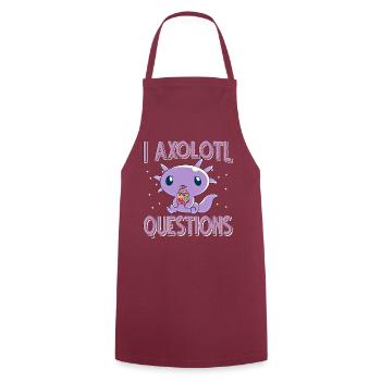 Axolotl. I Axolotl Questions - Kochschürze - Bordeaux - Vorne - AI Model Male 185 dark (185cm)