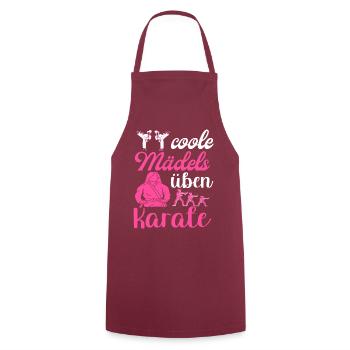 Damen Frauen Mädchen Karate - Kochschürze - Bordeaux - Vorne - AI Model Male 185 dark (185cm)