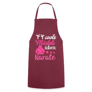 Damen Frauen Mädchen Karate - Kochschürze - Bordeaux - Vorne - AI Model Male 185 dark (185cm)