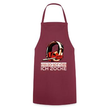 Kann Dich Nicht Hören Ich Zocke. Gaming Zocken - Kochschürze - Bordeaux - Vorne - AI Model Male 185 dark (185cm)