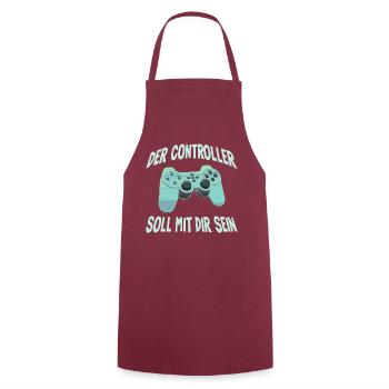 Der Controller Soll Mit Dir Sein. Videospiele - Kochschürze - Bordeaux - Vorne - AI Model Male 185 dark (185cm)