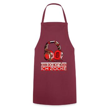 Kann Dich Nicht Hören Ich Zocke. Gaming Zocken - Kochschürze - Bordeaux - Vorne - AI Model Male 185 dark (185cm)