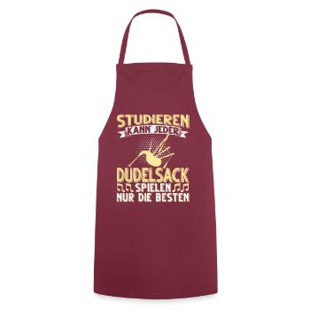 Dudelsack Musikverein Sackpfeifer Musiker - Kochschürze - Bordeaux - Vorne - AI Model Male 185 dark (185cm)