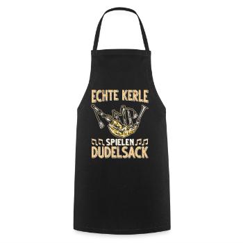Dudelsack Musikverein Sackpfeifer Musiker - Kochschürze - Schwarz - Vorne - AI Model Male 185 dark (185cm)