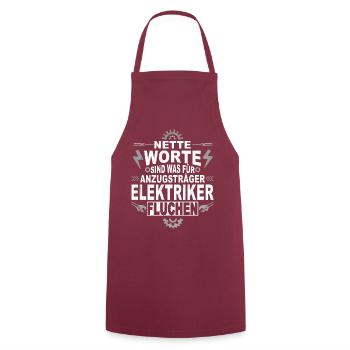 Elektroniker Humor lustiger Spruch Elektriker - Kochschürze - Bordeaux - Vorne - AI Model Male 185 dark (185cm)