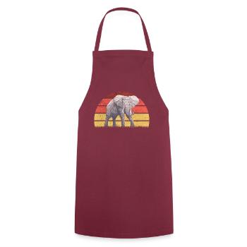 Elephant Africa - Cooking Apron - bordeaux - Front - AI Model Male 185 dark (185cm)