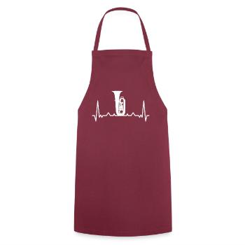 Battements de cœur tuba - Tablier de cuisine - bordeaux - Devant - AI Model Male 185 dark (185cm)